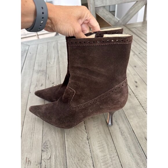 Michael Kors Brown Suede Ankle Boots - Picture 1 of 7